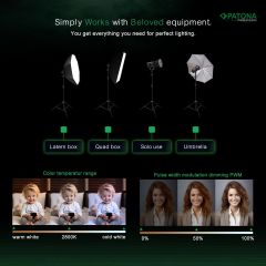 PATONA COB-200 Watt Bi Color Tek'li Kit LED Video Işığı