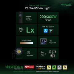 PATONA COB-200 Watt Bi Color Tek'li Kit LED Video Işığı
