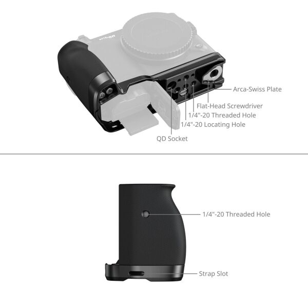 SmallRig 5466 Nikon ZR için Silikon Saplı L Şekilli Montaj Plakası