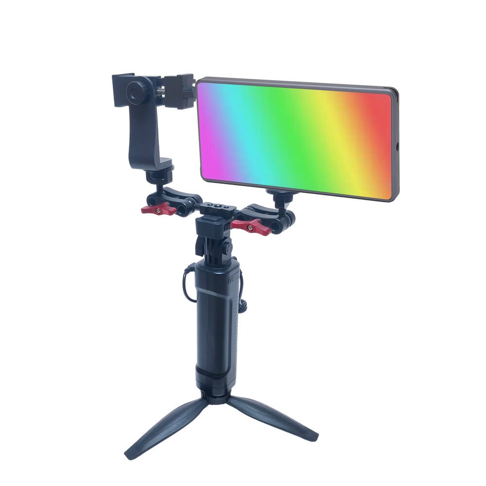GDX CF-135 RGB Telefon Vlog + El Tipi Powerbank Tripod Batarya