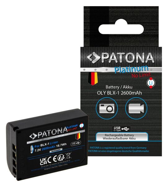 Patona 1372 Platinum Batarya Olympus OM-1 OM1 BLX-1 BLX1