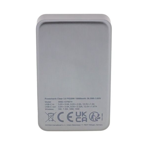 Patona 9992 Premium Powebank Clear 3.0 Pd 20W Magnetic 15W