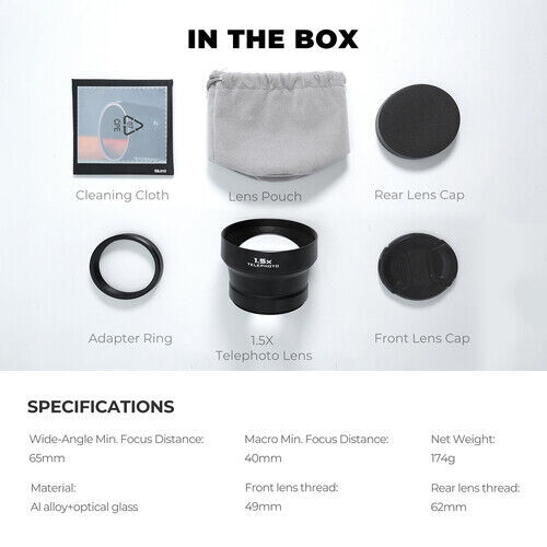 Freewell 1.5x Telephoto Lens for FUJIFILM X100 Series (Siyah)