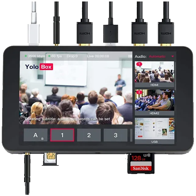 Yololiv Yolobox instream Dikey Canlı Yayın Cihazı ve Monitör