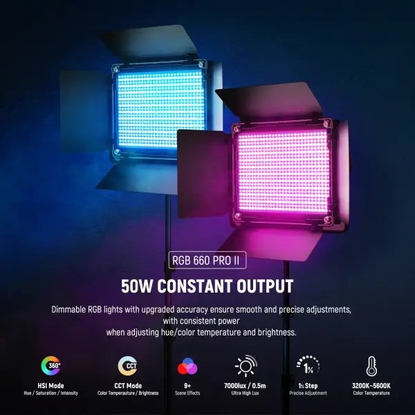 Neewer RGB660 Pro II RGB LED Video Işık Seti (2'li İkili Set)