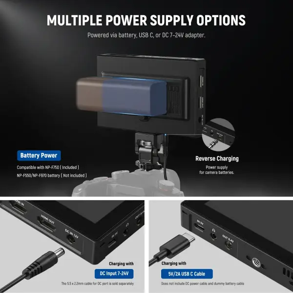Neewer F500 Pro 5.5'' 2000 Nits 4K HDMI Dokunmatik Kamera Monitörü