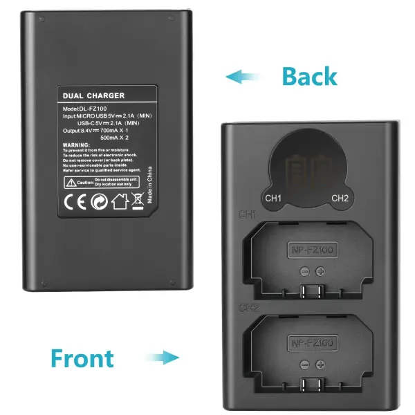 Neewer Dual USB Charger (Sony NP-FZ100 Uyumlu İkili Şarj Cihazı)