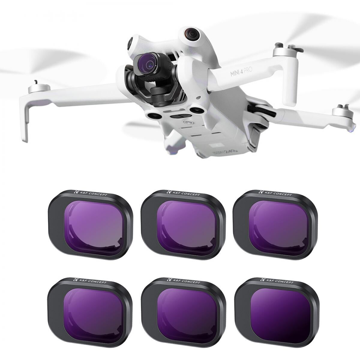 K&F DJI Mini 4 Pro ND Filtre 6 Parça Set (ND4 + ND8 + ND16 + ND32 + ND64 + ND1000)