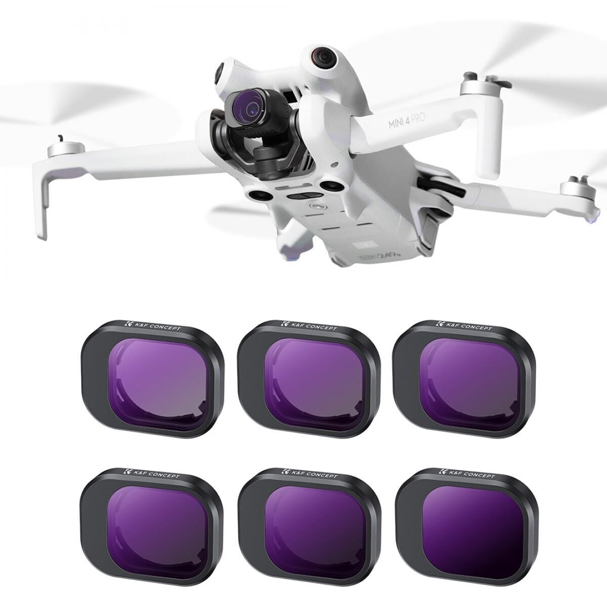 K&F DJI Mini 4 Pro ND Filtre 6 Parça Set (ND4 + ND8 + ND16 + ND32 + ND64 + ND1000)