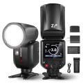 Z2-C Canon Uyumlu 76W Yuvarlak Kafa Akülü Tepe Flaşı & Kubbe Difüzör