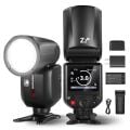 Z2-S Sony Uyumlu 76W Yuvarlak Kafa Akülü Tepe Flaşı & Kubbe Difüzör