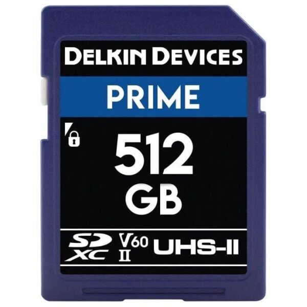 Delkin 512GB SD UHS-II 1900X V60 Prime Hafıza Kartı (Okuma:280 - Yazma:150)