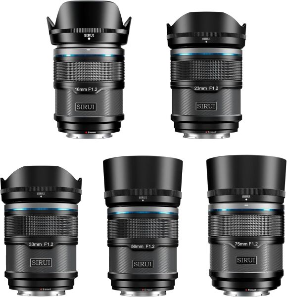 Sirui Sniper F1.2 APS-C Autofocus Fujifilm X Mount 5'li Lens Kiti (Siyah)