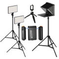 PDX Canlı Yayın İçin Prompter, Mikrofon, Mini Tripod ve Işık Kiti