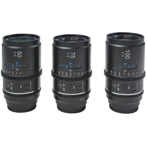 Sirui Astra Series AF T1.8 1.33x Full Frame Blue Flares Anamorphic Nikon Z Mount 3'lü Lens Kit