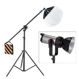 PDX EX-200 Bi Color PRO LED Işık + Deveboynu + 65cm Balon Softbox Set
