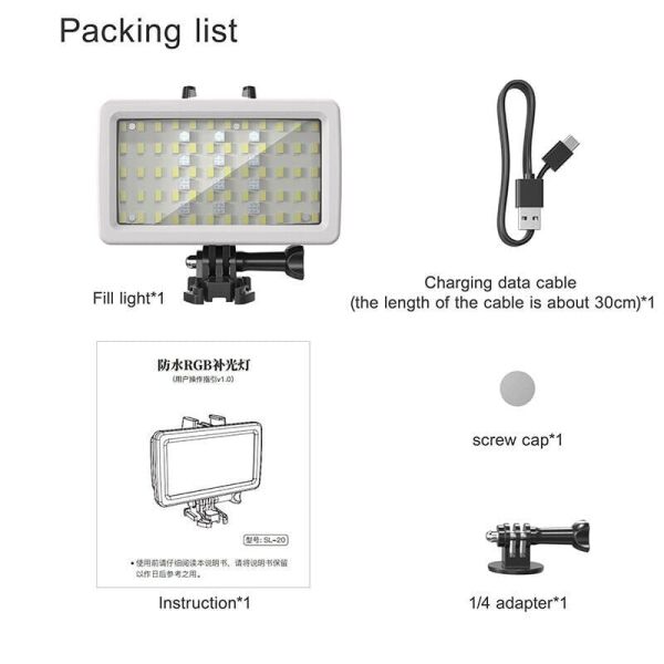 SL-20 Aksiyon Kamera Video Işığı