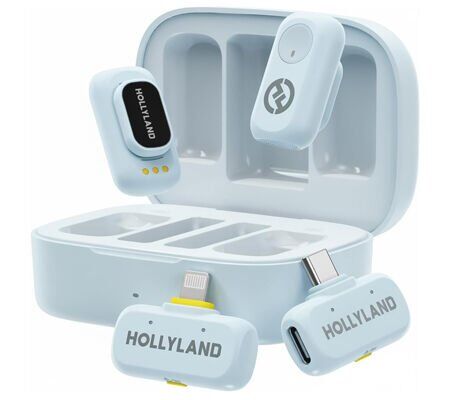 Hollyland LARK A1 Combo Sky Blue 2 Kişilik Kablosuz Mikrofon Sistemi - Mavi