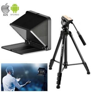 Lensgo TC7 Teleprompter + PDX 701 Profesyonel Tripod Kit