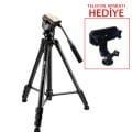PDX 701 PRO Plus Profesyonel Hidrolik Kafa Tripod Telefon Aparatı Hediye